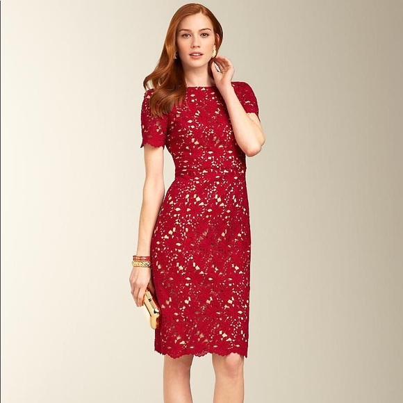 Talbots Dresses & Skirts - Talbots red lace dress sz 8 Talbots Dresses & Skirts - Talbots red lace dress sz 8